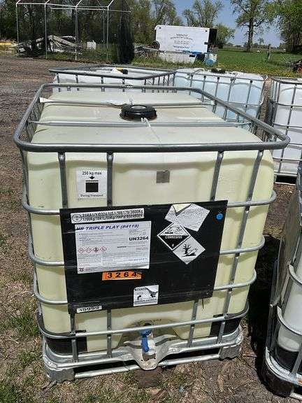 Plastic Caged Tote, Approximately 275 Gallons