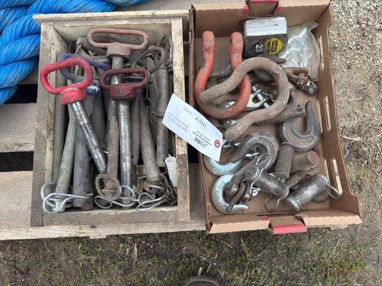 Assorted Hitch Pins, Chain Hooks, Clevises