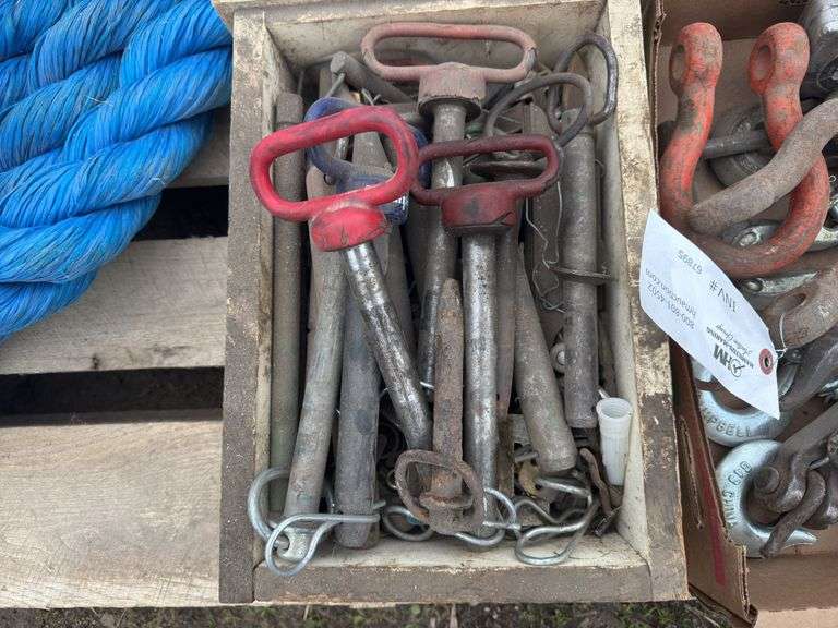 Assorted Hitch Pins, Chain Hooks, Clevises