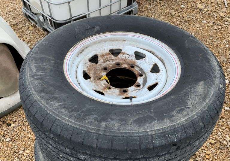 (4) 8 bolt trailer tires w/rims 235/80-16 - Hamilton-Maring Auction Group