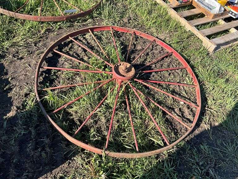 (2) Steel Spoke Steel Wheels - Approximately 52"