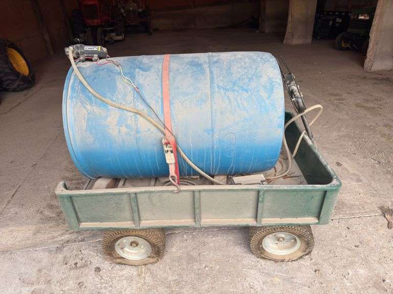 55 Gallon Tender Barrel on Garden Cart