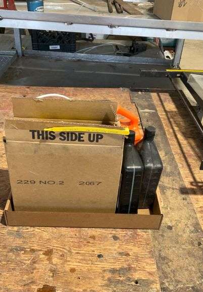 Flat of oil, tubes of grease, & hand cleaner