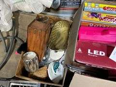 (2) Boxes Containing - Christmas Lights, Board Games, Household Items