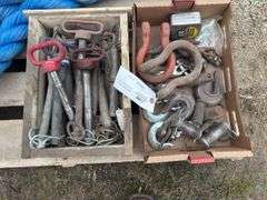 Assorted Hitch Pins, Chain Hooks, Clevises