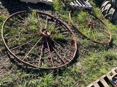 (2) Steel Spoke Steel Wheels - Approximately 52"