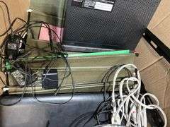 (2) Boxes Containing - Router, CD Player Radio, Toshiba Laptop, Computer Mo