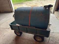 55 Gallon Tender Barrel on Garden Cart