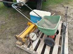 Scott's Seed/Fertilizer Spreader, Crouqet Set, Cooler, Ice Scoops