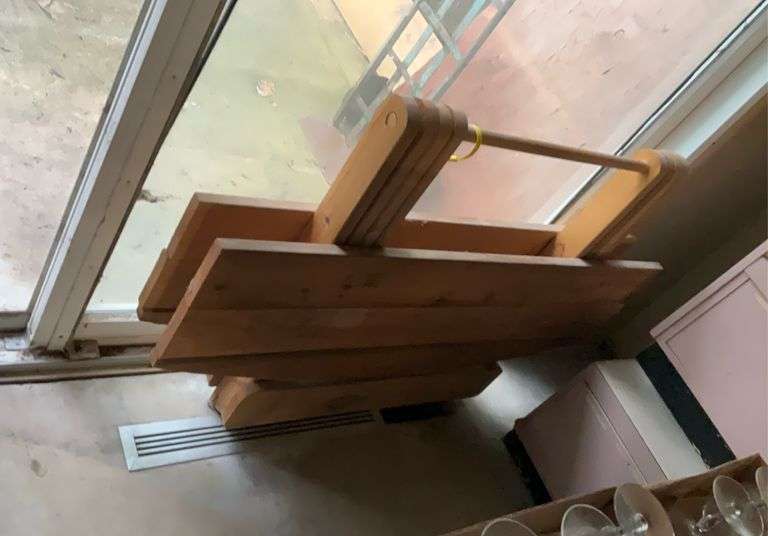 Folding wooden picnic table