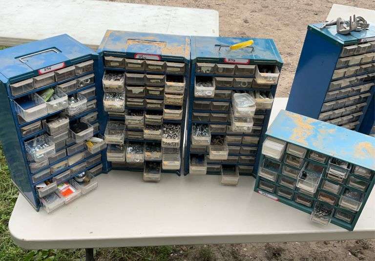 4 parts bins w/contents