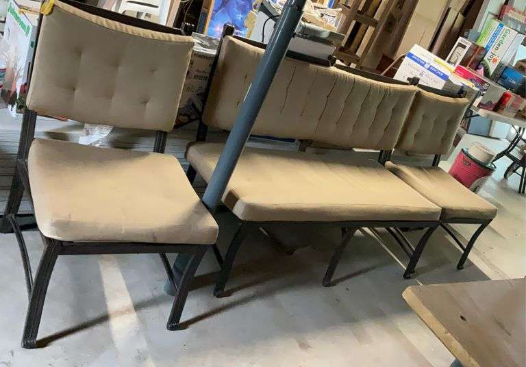 2 outside chairs and bench