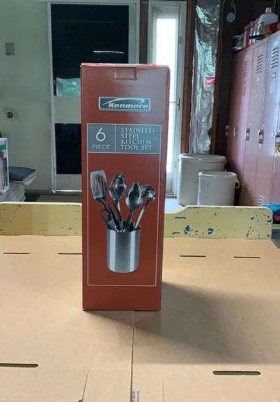 Anchor Hocking pop top storables and kenmore 6 piece stainless steel kitche
