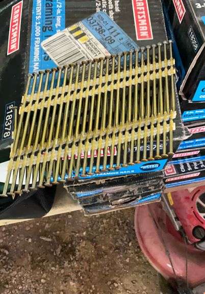 large assortment of craftsman framing nails