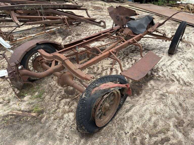 Ford Model T/A Frame with axles, driveline, engine(condition unknown) and t