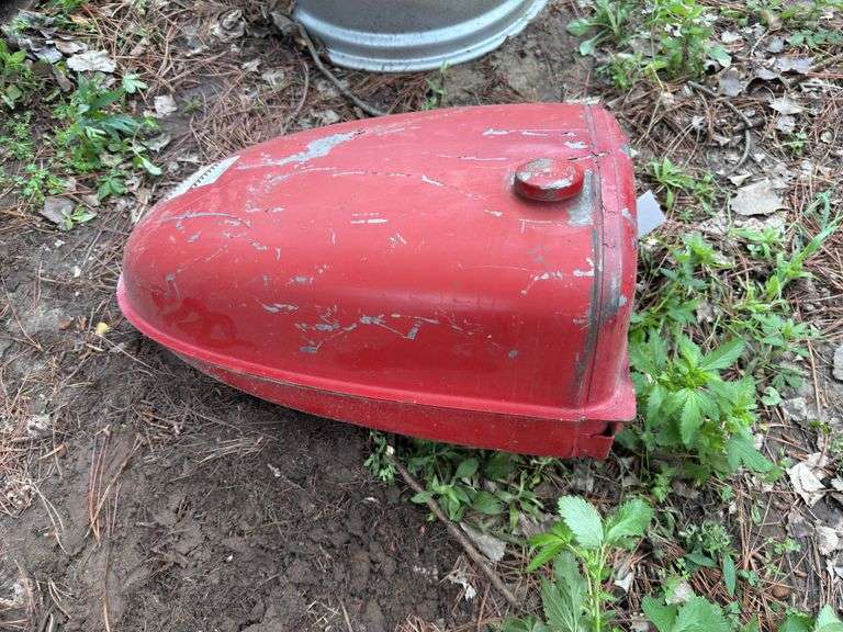 Tractor fuel tank appears to be for Farmall, Tractor belt pulley