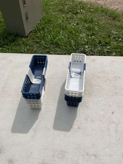 Tote of parts trays & narrow utility baskets