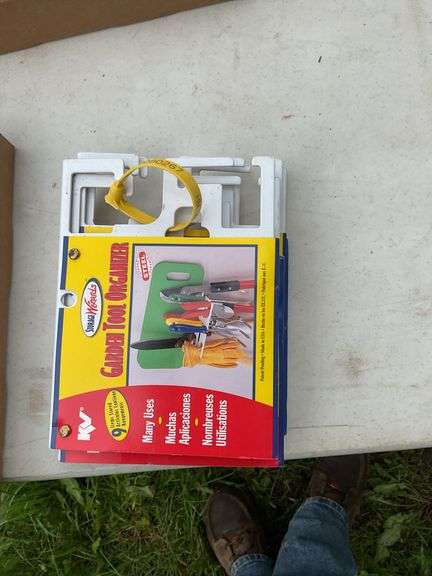 Flat of tool organizers, carabineers, storage hooks