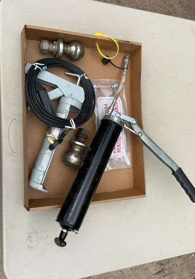 Flat of caulk gun, grease guns & toggle pliers