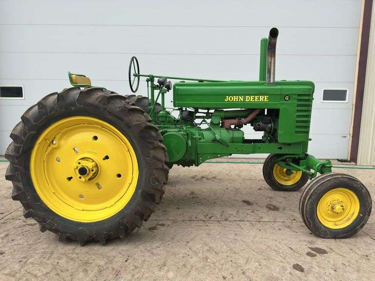 1951 John Deere G Styled Gas Tractor, Wide Front, Electric Start, New 13.6x