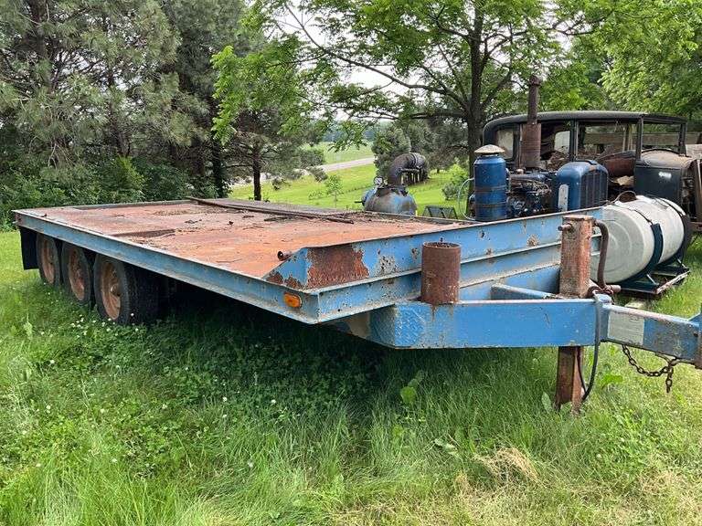 !!!!!1986 Reid-Haul 7’x15’ Deck Over, Tri-Axle Trailer, Pintle Hitch, Steel