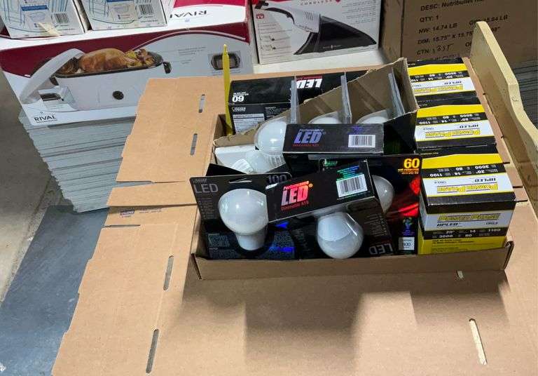 Flat of LED light bulbs