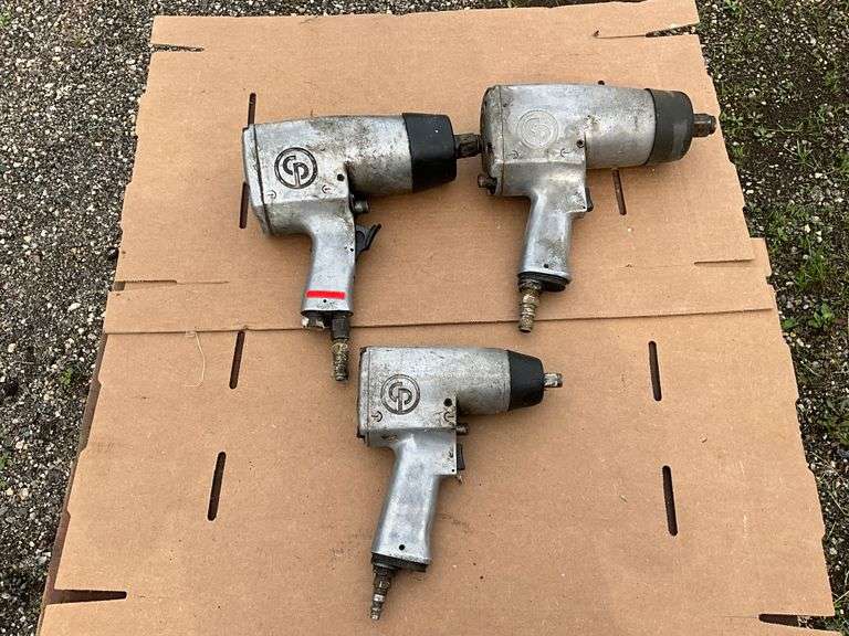 Flat of (3) Chicago Pneumatic air wrenches