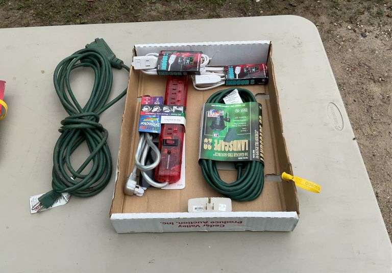 Flat of extension cords & power strips