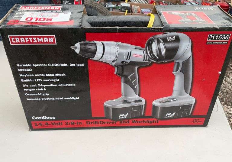 Craftsman 14.4V 3/8" drill driver & work light, new in box