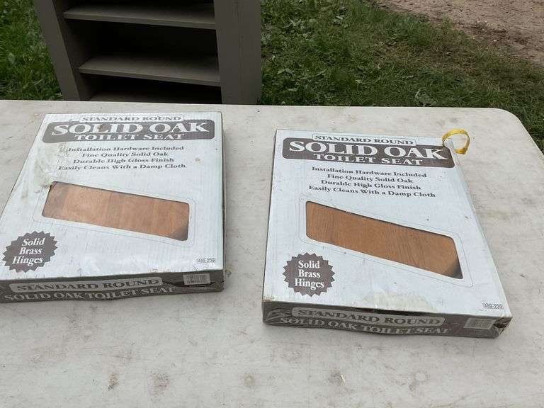 2 solid oak toilet seats
