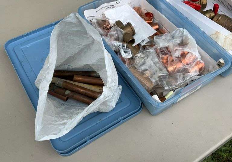 2 totes of copper fittings