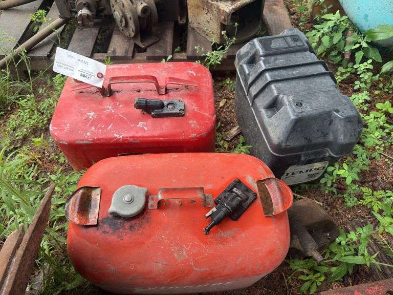 (2) Metal Boat Tanks, Plastic Battery Box