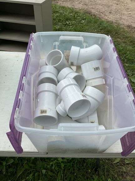 3 totes of PVC parts