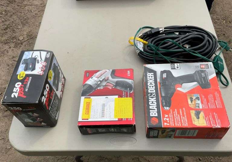 power cord, black & decker drill, craftsman drill, air pump