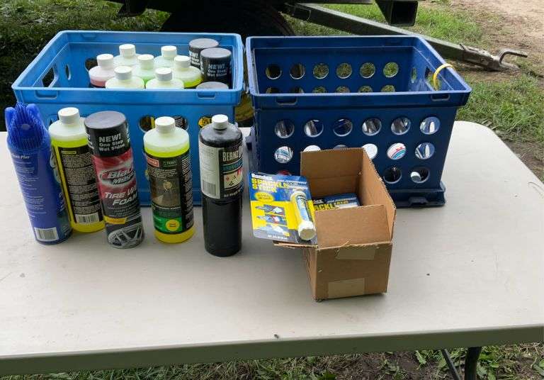 2 totes of soap, butane torch tanks