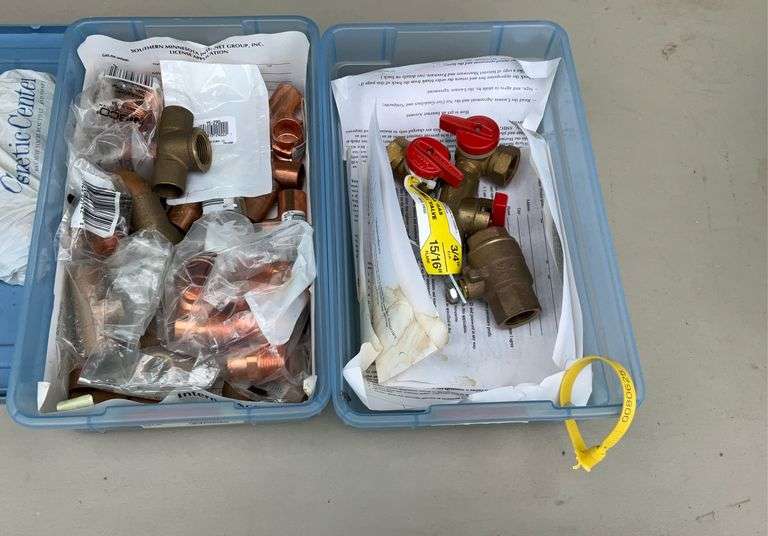 2 totes of copper fittings