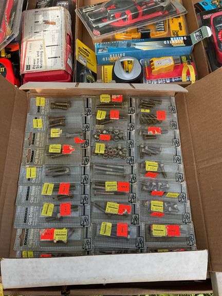 4 boxes of misc nuts & bolts