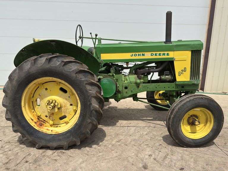 1956 John Deere 620 Gas Standard Tractor, Electric Start, Wide Front, 16.9x