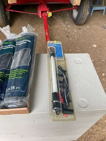 3 rolls of plastic and work light
