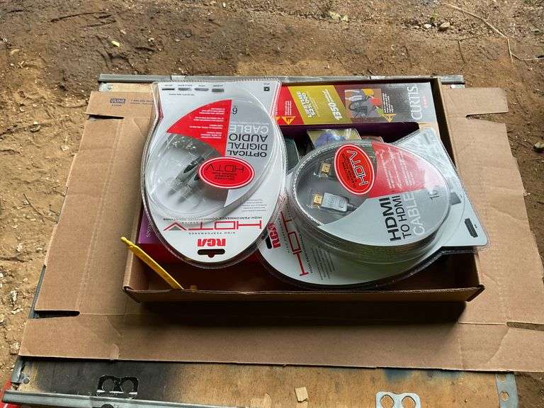 RCA 6 ft digit video cables, hdmi cables, and power strips