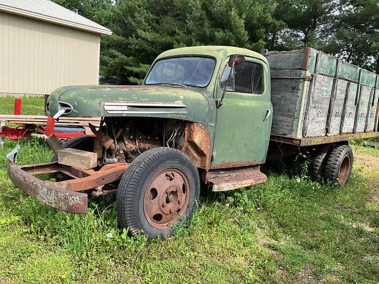 Ford Model 8R8T F-5 Single Axle Truck with 12' Box, Flat Head V-8 (Front pi