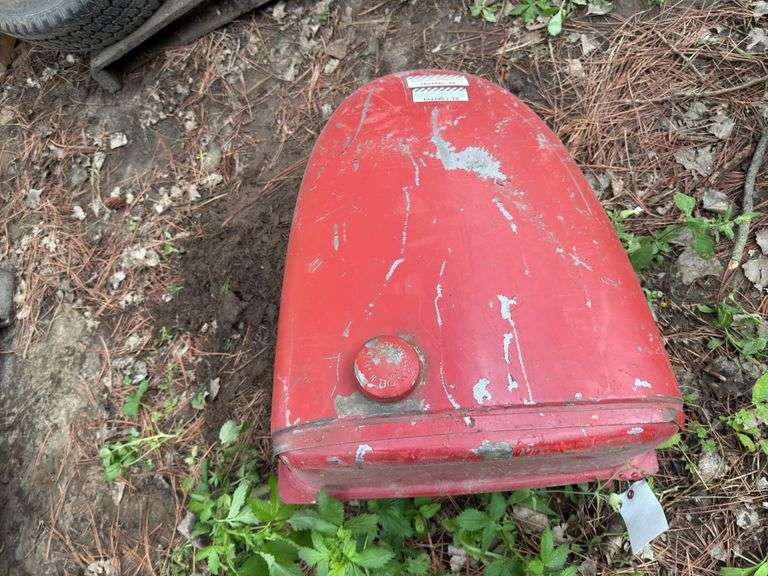 Tractor fuel tank appears to be for Farmall, Tractor belt pulley