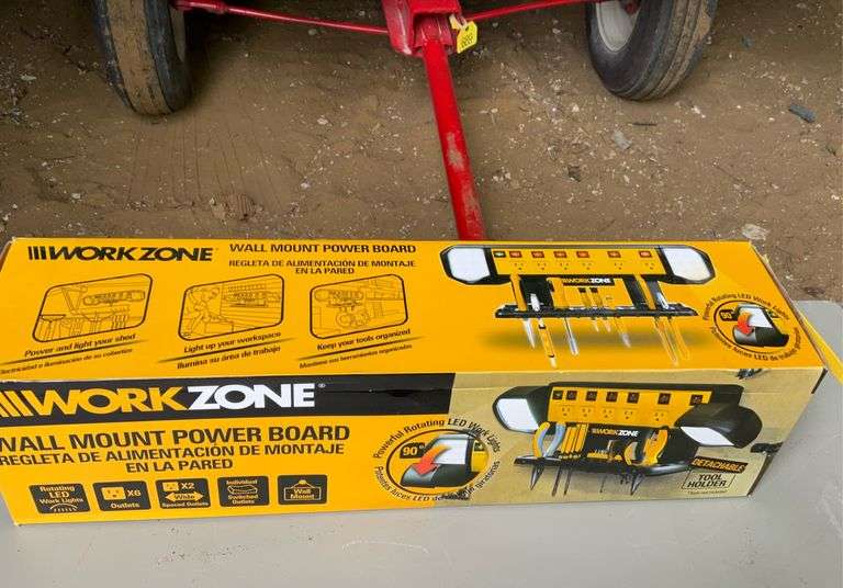 Work zone wall mounted power board