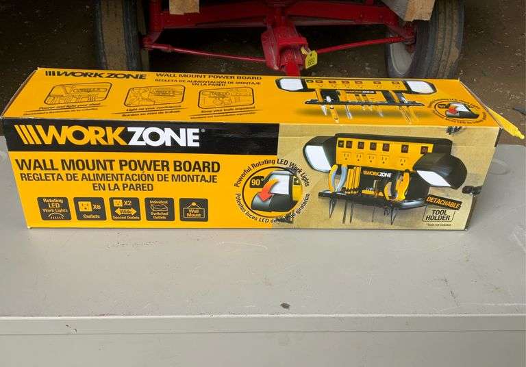 Work zone wall mounted power board
