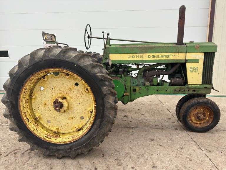 1957 John Deere 620 Gas Tractor, Electric Start, Roll-O-Matic Narrow Front,