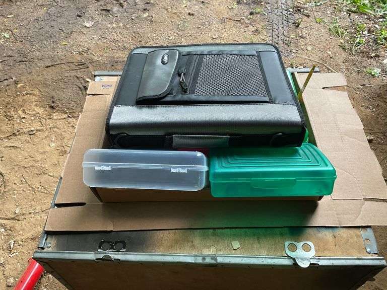 Flat of pencil boxes and three ring binder