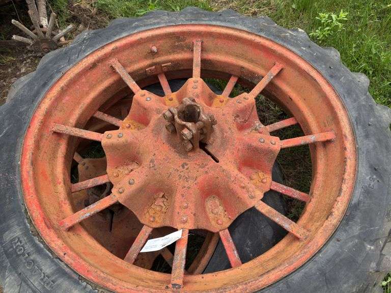 Goodyear 10 x 38 tractor tires spoked rims