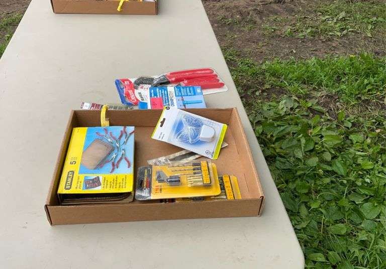 Pliers, water filter kits, drill bits