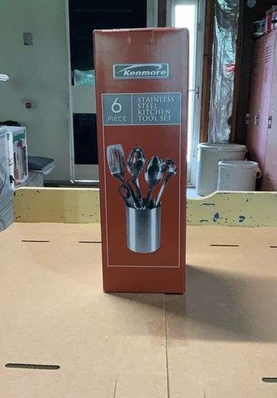 Anchor Hocking pop top storables and kenmore 6 piece stainless steel kitche