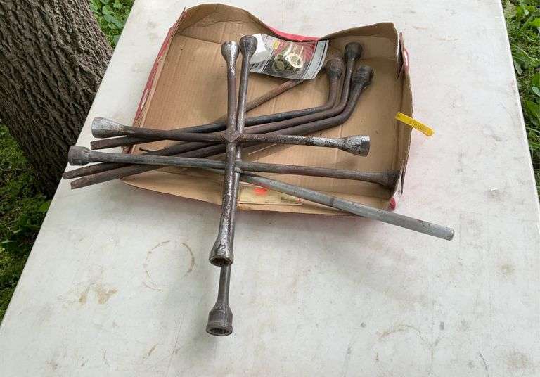 Flat of tire irons & tire wrenches